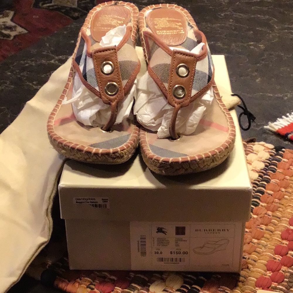 Burberry London wedge sandal.